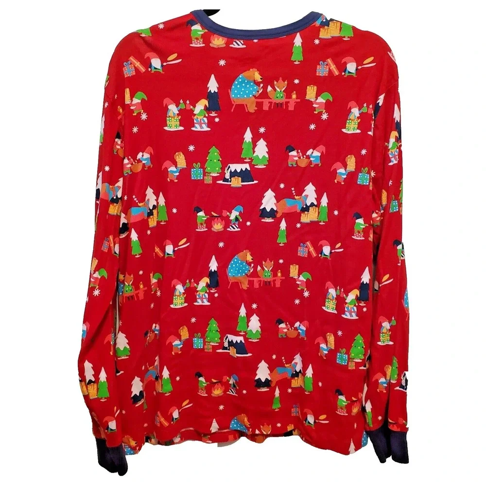 Mens Christmas Lounge Pajama Set XL Red Winter Holiday Comfy Cozy Relaxing Pjs - Picture 3 of 13